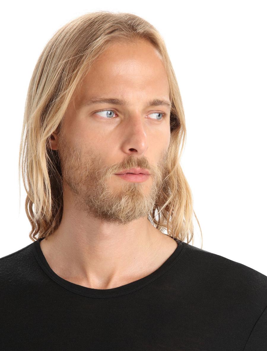 Base Layers Icebreaker Merino 175 Everyday Long Sleeve Crewe Thermal Top Homme Noir | FR 1376KORI